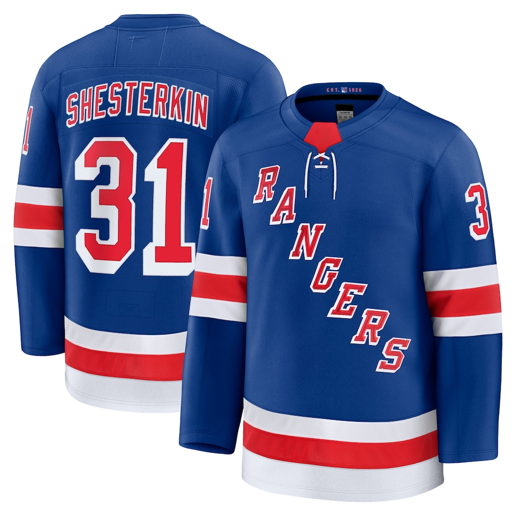 Tocy NY.Rangers #31 Igor Shesterkin Blue Home Premium Jerseys