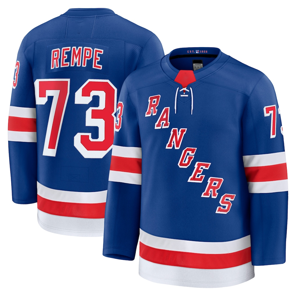 Tocy NY.Rangers #73 Matt Rempe Blue Home Premium Jerseys