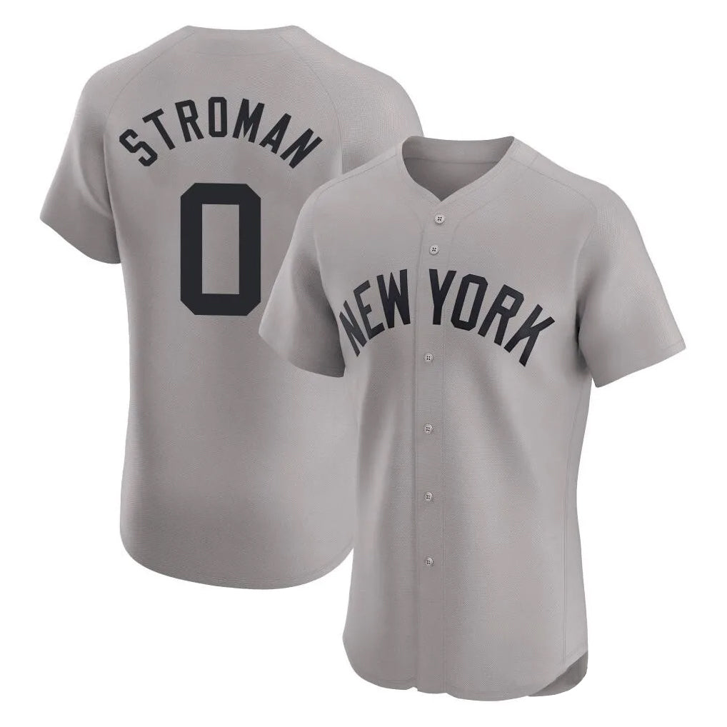 tocy NY.Yankees #0 Marcus Stroman Player Gray Limited Elite Home Stitched Jerseys