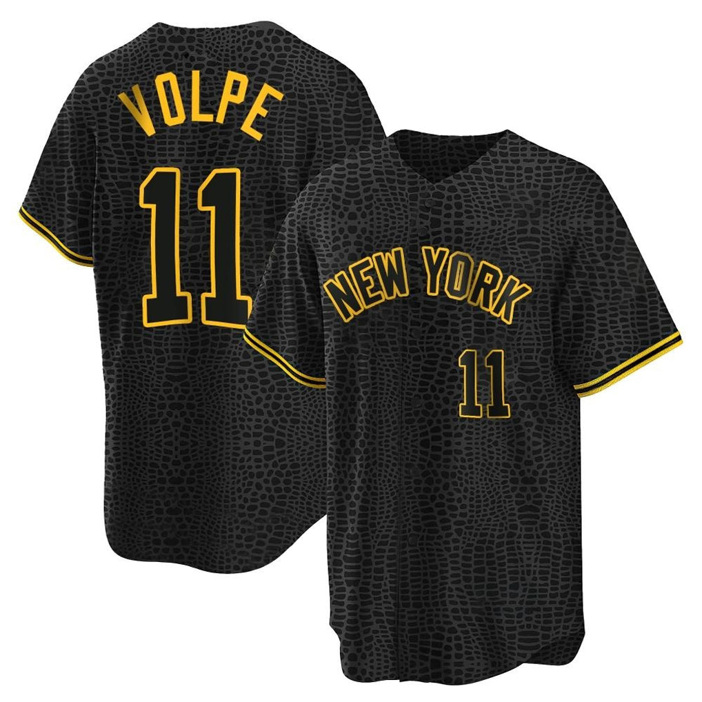 tocy NY.Yankees #11 Anthony Volpe Player Black Snake Skin City Game Home Stitched Jerseys