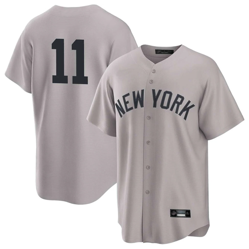 tocy NY.Yankees #11 Anthony Volpe Player Gray Game Home Stitched Jerseys