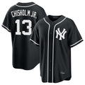 tocy NY.Yankees #13 Jazz Chisholm Jr Player Black Out Game Stitched Jerseys
