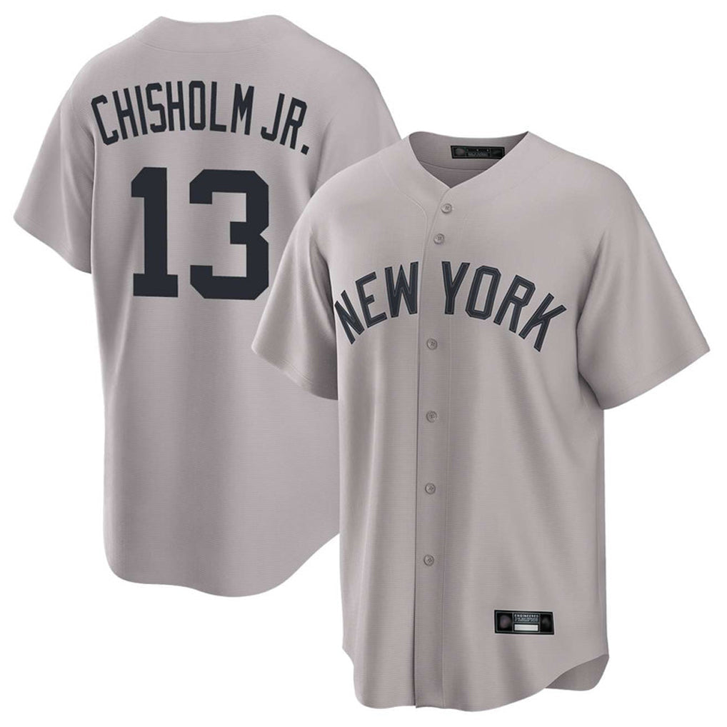 tocy NY.Yankees #13 Jazz Chisholm Jr Player Gray Game Home Stitched Jerseys
