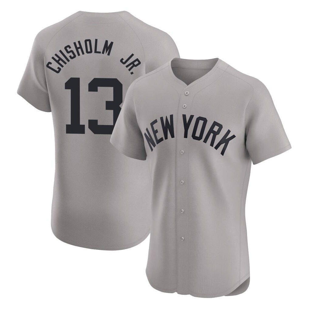 tocy NY.Yankees #13 Jazz Chisholm Jr Player Gray Limited Elite Home Stitched Jerseys