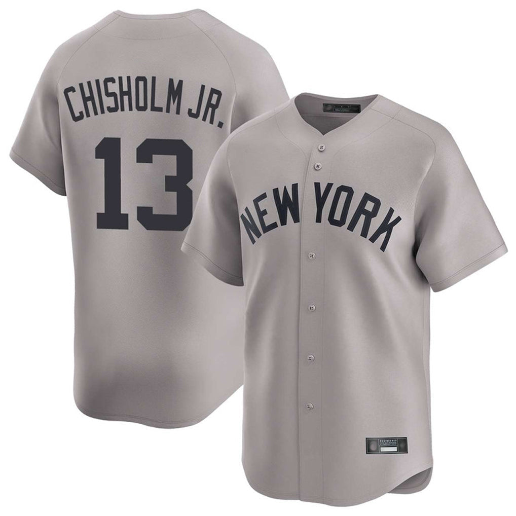 tocy NY.Yankees #13 Jazz Chisholm Jr Player Gray Limited Home Stitched Jerseys