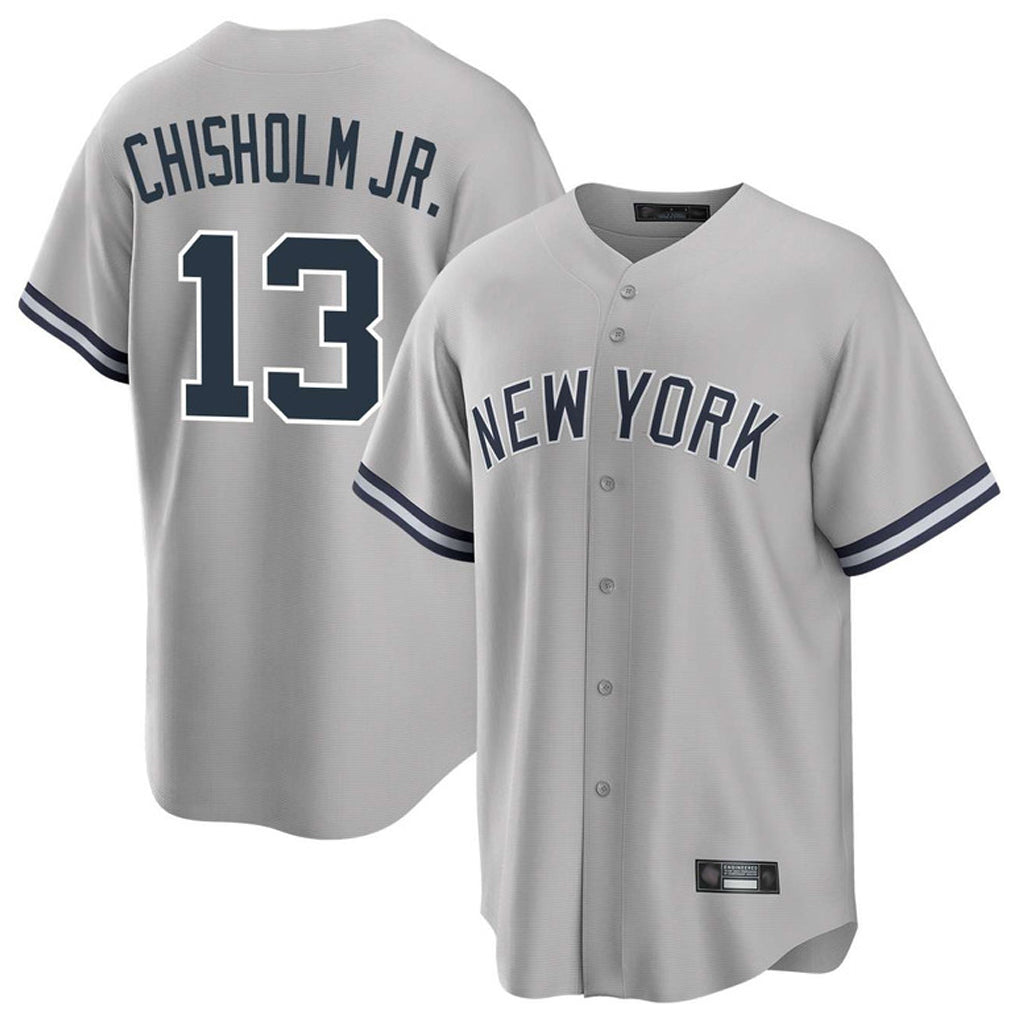 tocy NY.Yankees #13 Jazz Chisholm Jr Player Gray Road Game Stitched Jerseys