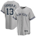 tocy NY.Yankees #13 Jazz Chisholm Jr Player Gray Road Game Stitched Jerseys