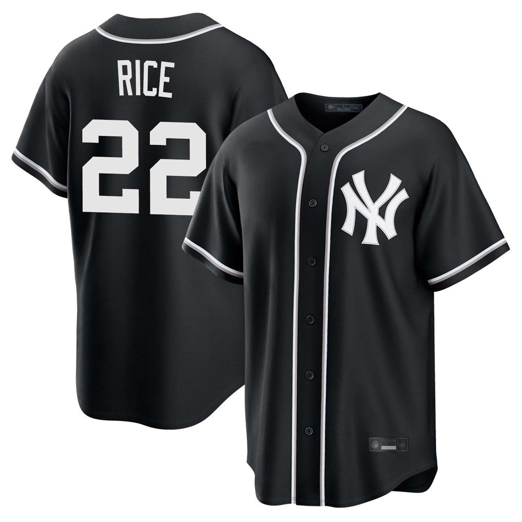 tocy NY.Yankees #22 Ben Rice Player Black Out Game Home Stitched Jerseys