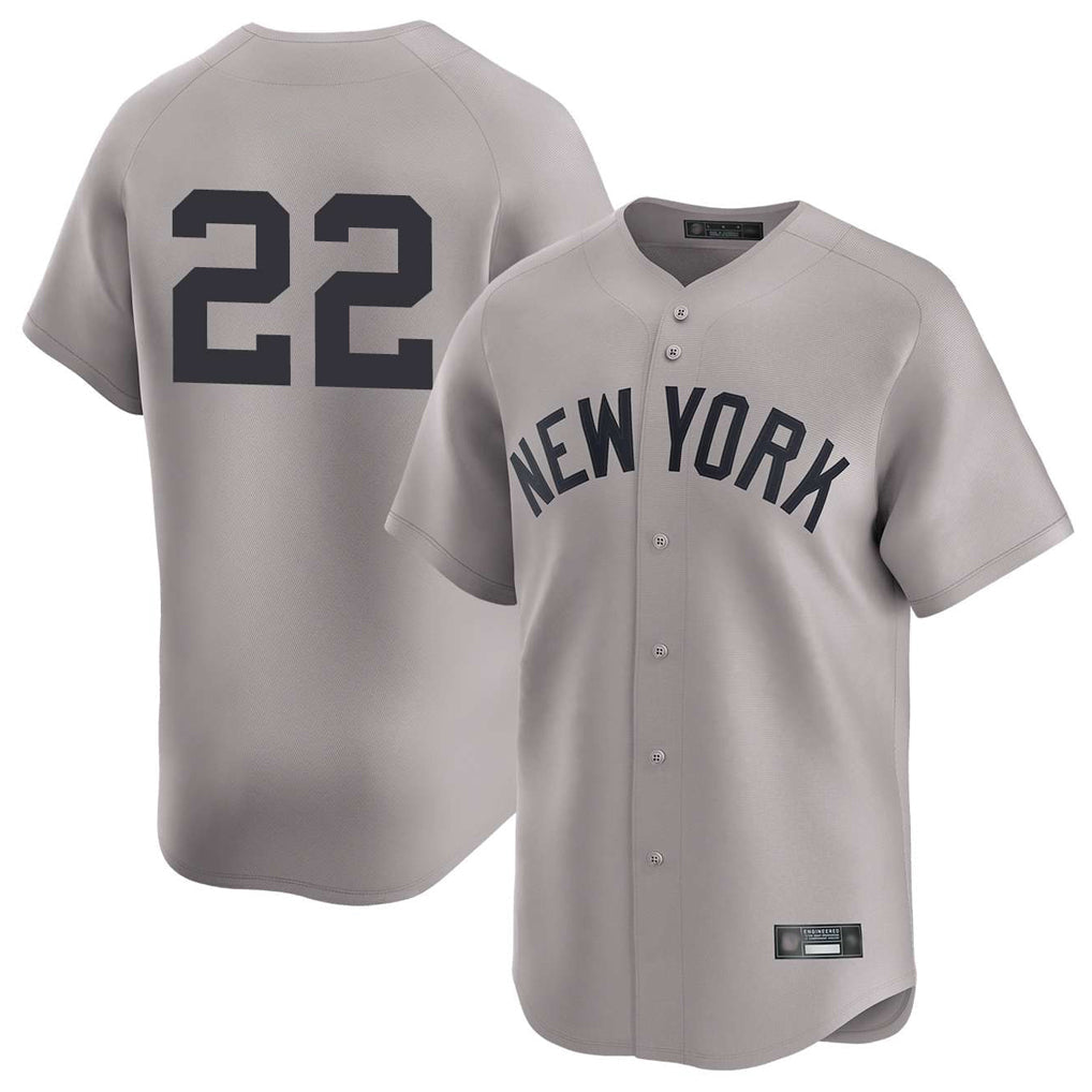 tocy NY.Yankees #22 Ben Rice Player Gray Limited Stitched Jerseys