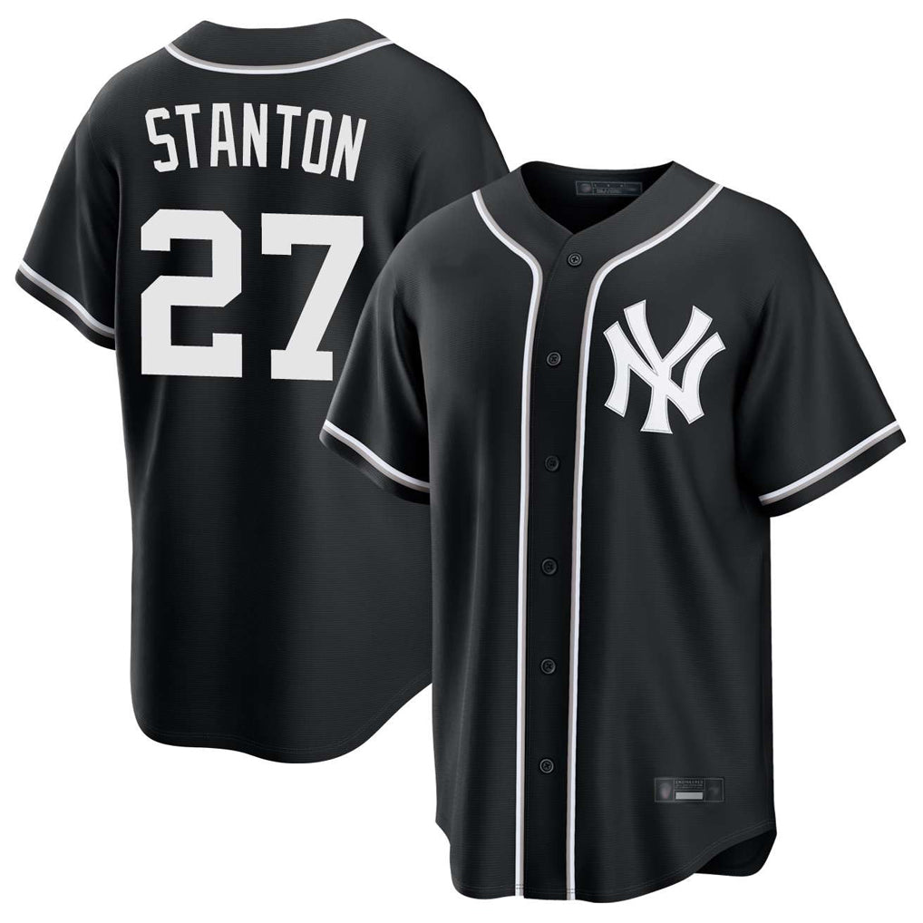 tocy NY.Yankees #27 Giancarlo Stanton Player Black Out Game Home Stitched Jerseys