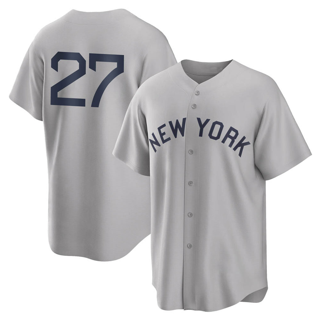 tocy NY.Yankees #27 Giancarlo Stanton Player Gray Field of Dreams Game Stitched Jerseys