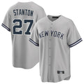 tocy NY.Yankees #27 Giancarlo Stanton Player Gray Road Game Stitched Jerseys