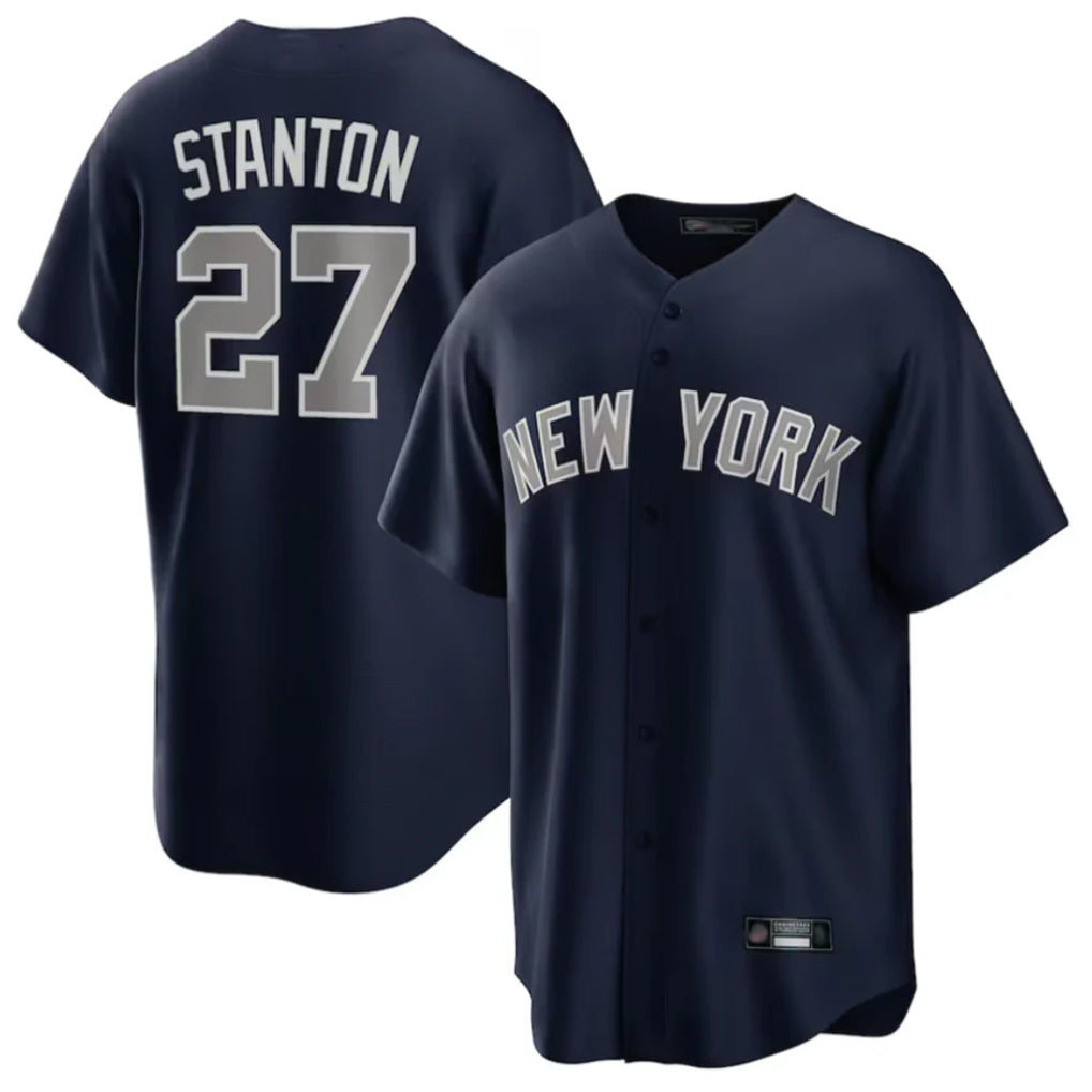 tocy NY.Yankees #27 Giancarlo Stanton Player Navy Replica Game Stitched Jerseys
