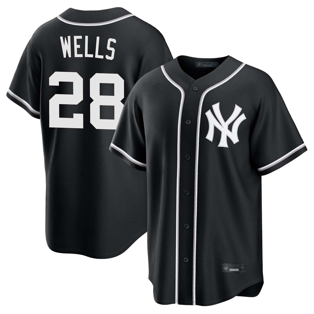 tocy NY.Yankees #28 Austin Wells Player Black Out Game Home Stitched Jerseys