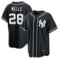 tocy NY.Yankees #28 Austin Wells Player Black Out Game Home Stitched Jerseys