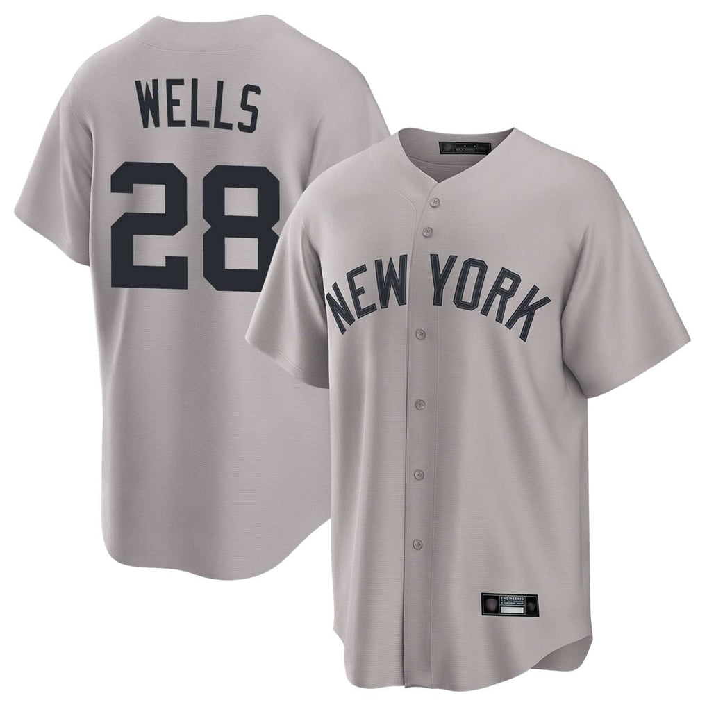 tocy NY.Yankees #28 Austin Wells Player Gray Game Home Stitched Jerseys