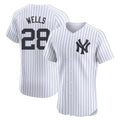 tocy NY.Yankees #28 Austin Wells Player White Limited Elite Home Stitched Jerseys