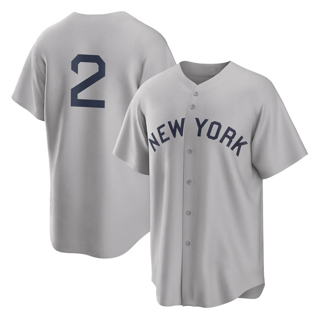 tocy NY.Yankees #2 Derek Jeter Player Gray Field of Dreams Game Stitched Jerseys
