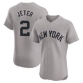 tocy NY.Yankees #2 Derek Jeter Player Gray Limited Elite Home Stitched Jerseys