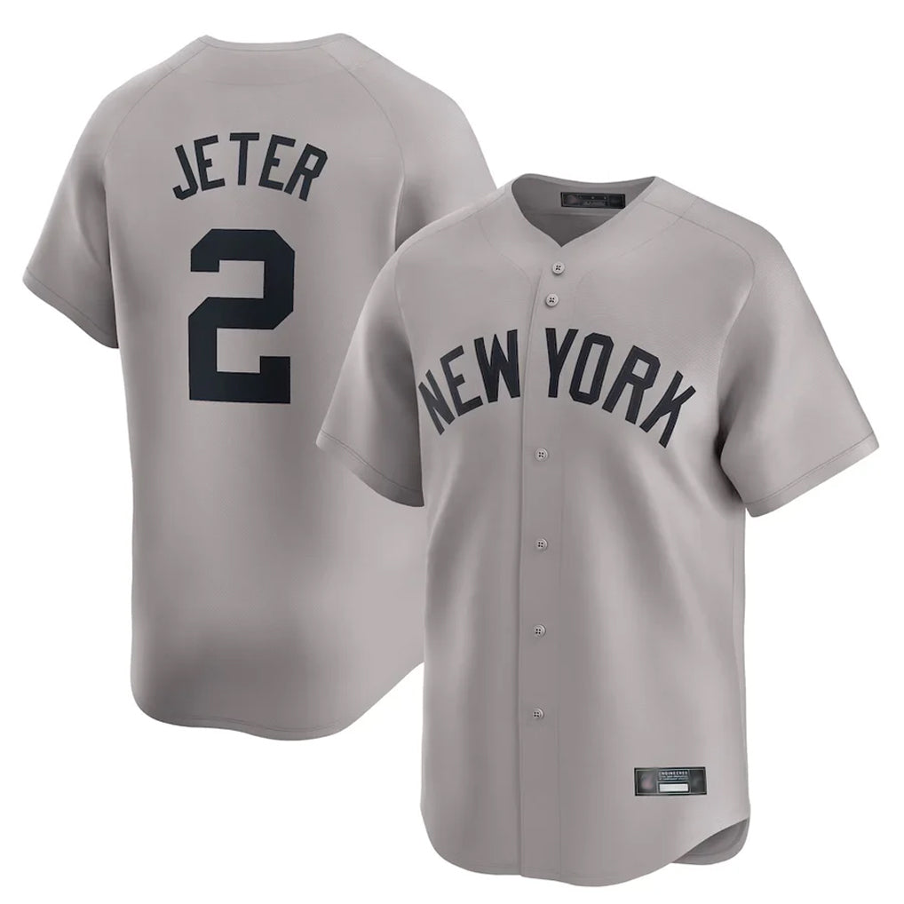 tocy NY.Yankees #2 Derek Jeter Player Gray Limited Home Stitched Jerseys