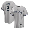 tocy NY.Yankees #2 Derek Jeter Player Gray Road Game Stitched Jerseys