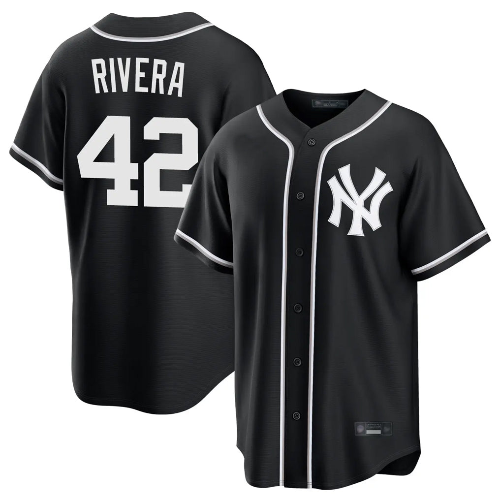 tocy NY.Yankees #42 Mariano Rivera Player Black Out Game Home Stitched Jerseys