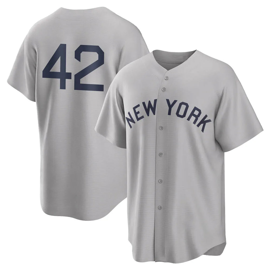 tocy NY.Yankees #42 Mariano Rivera Player Gray Field of Dreams Game Stitched Jerseys