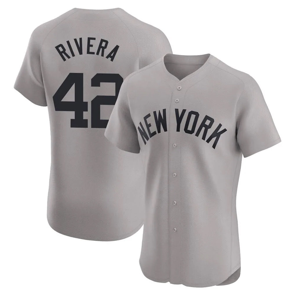 tocy NY.Yankees #42 Mariano Rivera Player Gray Limited Elite Home Stitched Jerseys