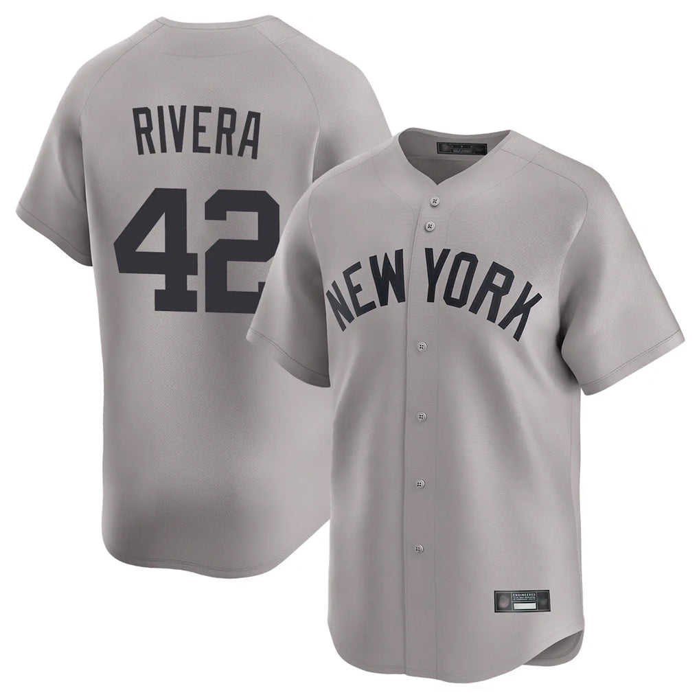 tocy NY.Yankees #42 Mariano Rivera Player Gray Limited Home Stitched Jerseys