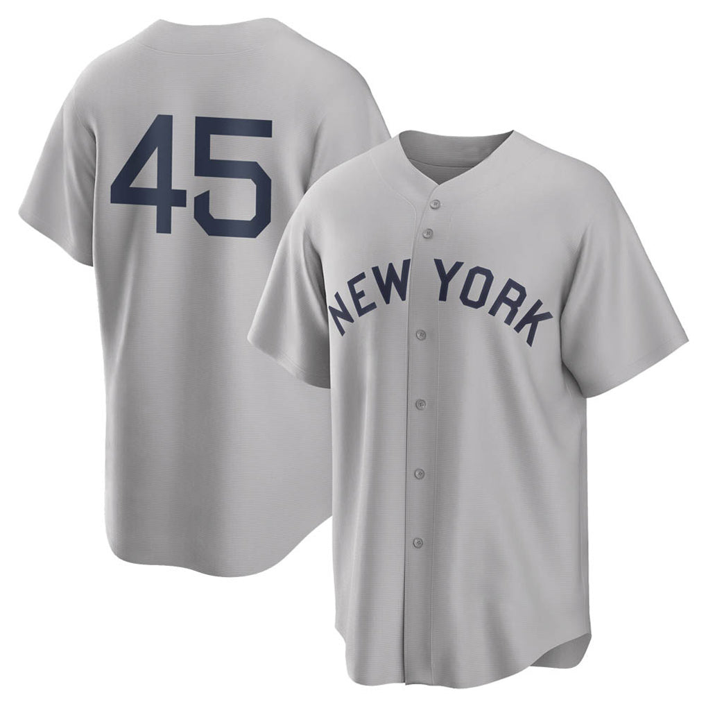 tocy NY.Yankees #45 Gerrit Cole Player Gray Field of Dreams Game Stitched Jerseys