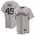 tocy NY.Yankees #45 Gerrit Cole Player Gray Game Home Stitched Jerseys