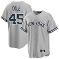 tocy NY.Yankees #45 Gerrit Cole Player Gray Road Game Stitched Jerseys