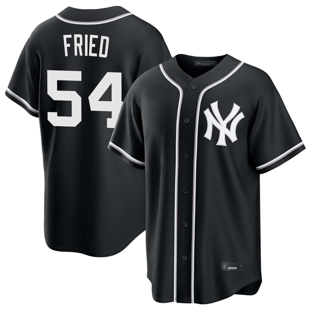 tocy NY.Yankees #54 Max Fried Player Black Out Game Stitched Jerseys