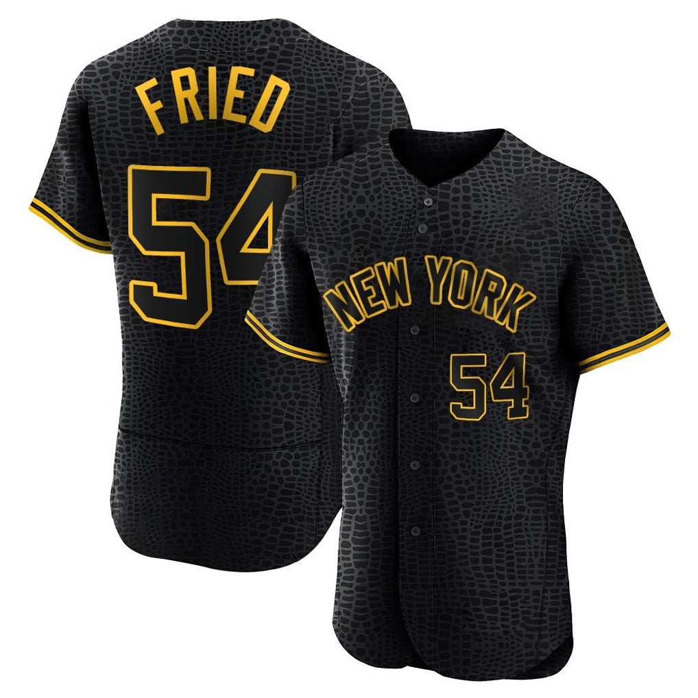 tocy NY.Yankees #54 Max Fried Player Black Snake Skin City Limited ELite Home Stitched Jerseys