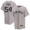 tocy NY.Yankees #54 Max Fried Player Gray Game Home Stitched Jerseys