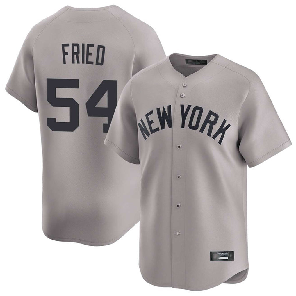 tocy NY.Yankees #54 Max Fried Player Gray Limited Home Stitched Jerseys
