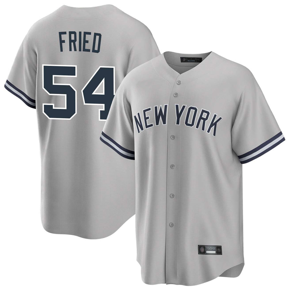 tocy NY.Yankees #54 Max Fried Player Gray Road Game Stitched Jerseys