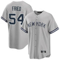 tocy NY.Yankees #54 Max Fried Player Gray Road Game Stitched Jerseys