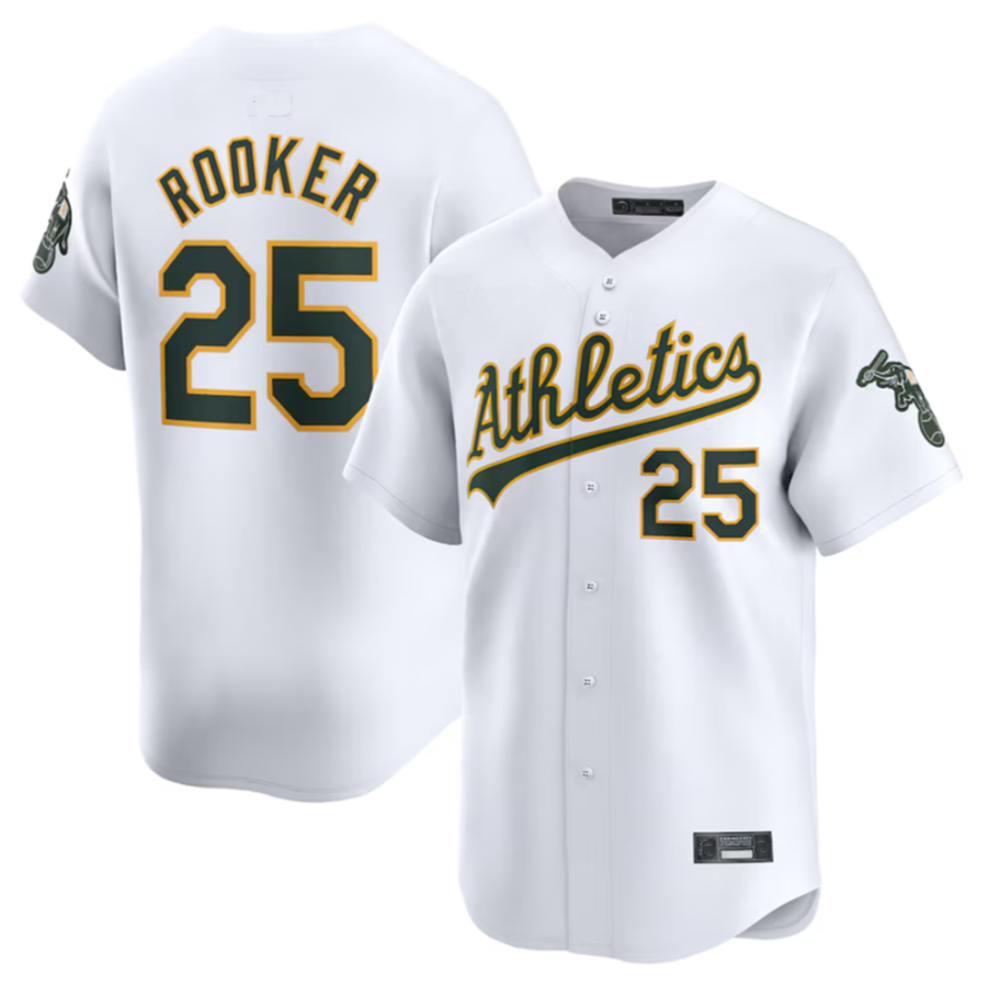 tocy Athletics #25 Brent Rooker White Home Limited Player Jersey American Stitched Personalized Jerseys
