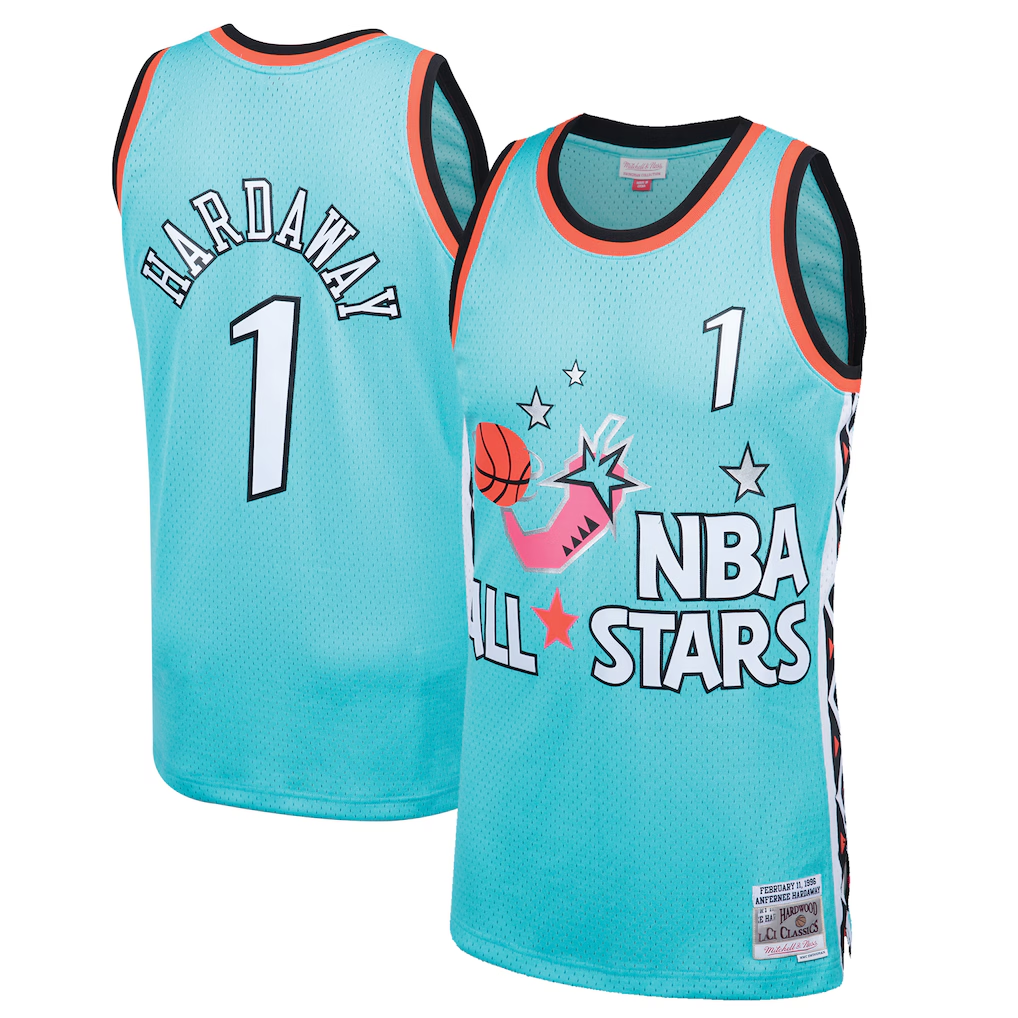 tocy O.Magic 1996 All-Star Game #1 Penny Hardaway Mitchell & Ness Teal Hardwood Classics Swingman Jerseys