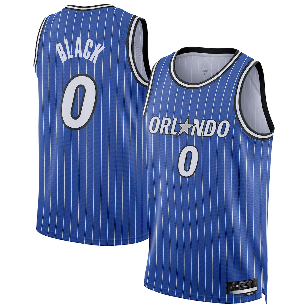 tocy O.Magic #0 Anthony Black Blue Swingman Player Jerseys - Icon Edition