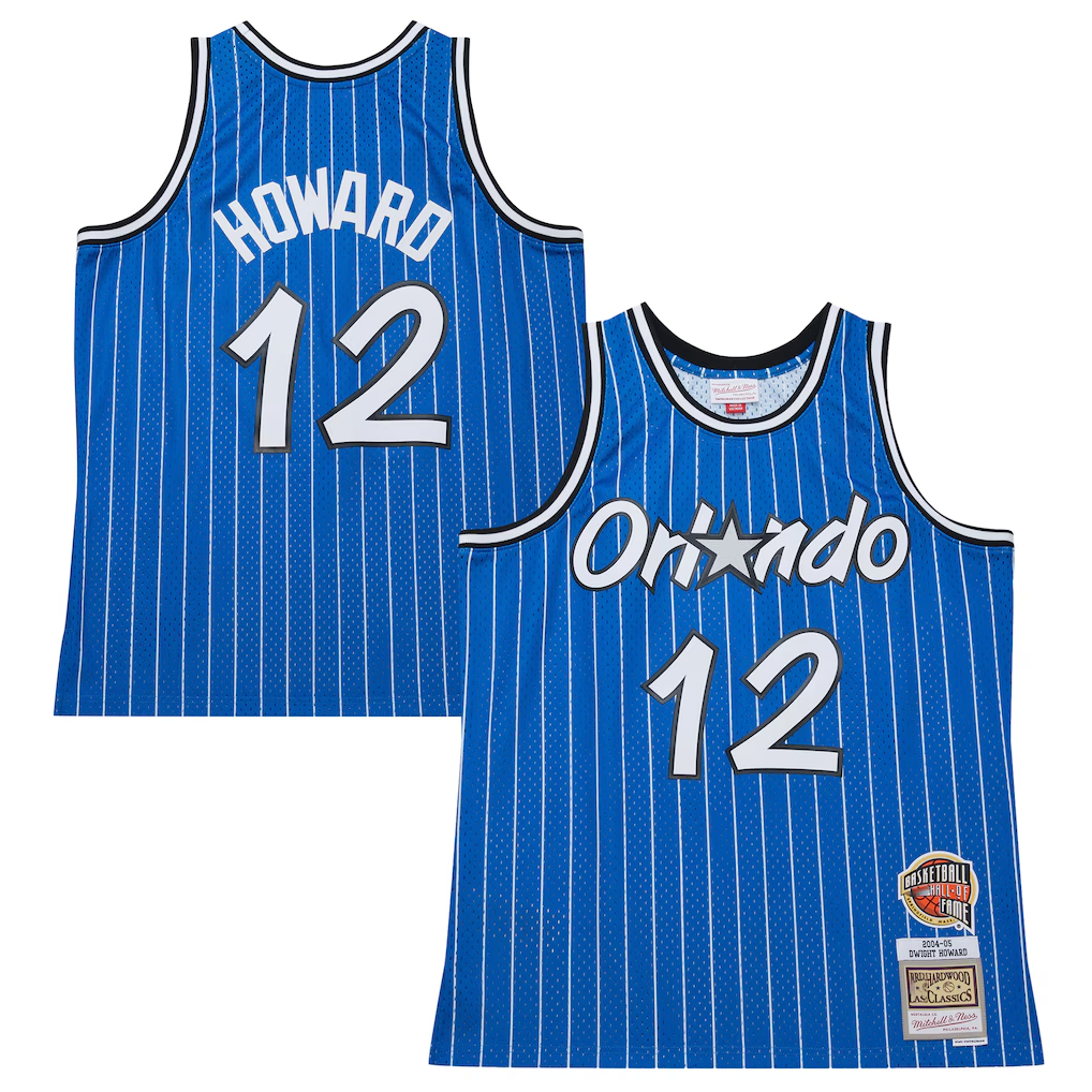tocy O.Magic #12 Dwight Howard Blue 200405 Hardwood Classics Hall of Fame Swingman Jerseys