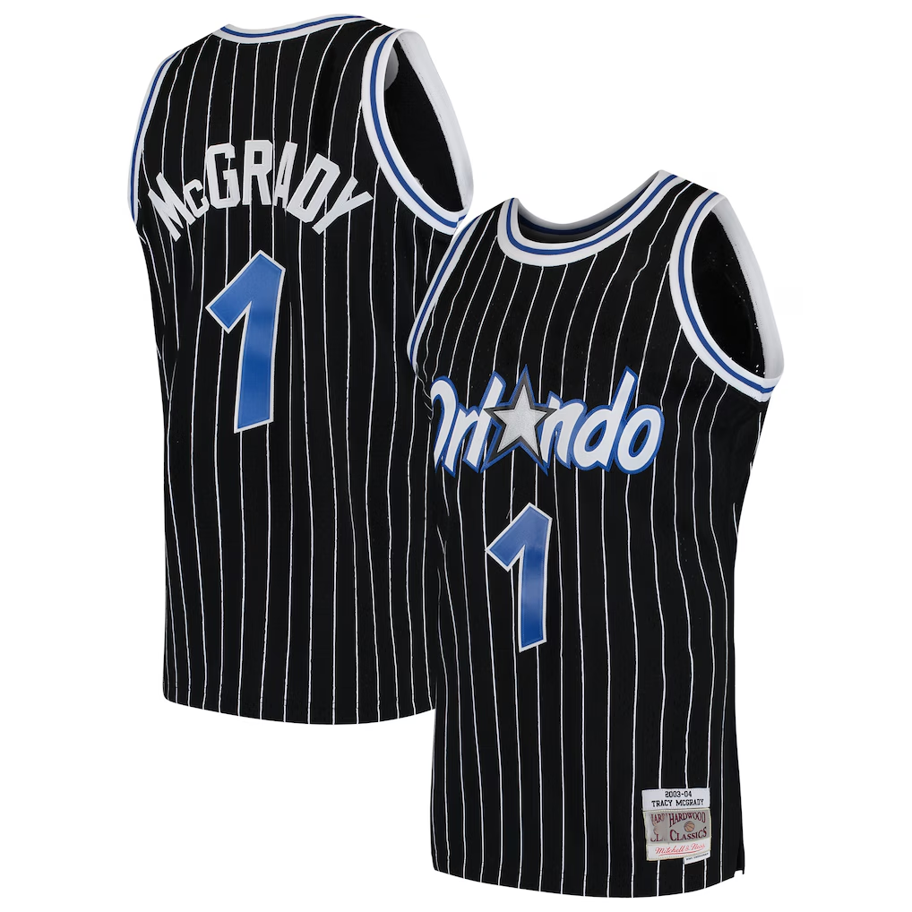 tocy O.Magic #1 Tracy McGrady Mitchell & Ness Black Hardwood Classics Swingman Jerseys