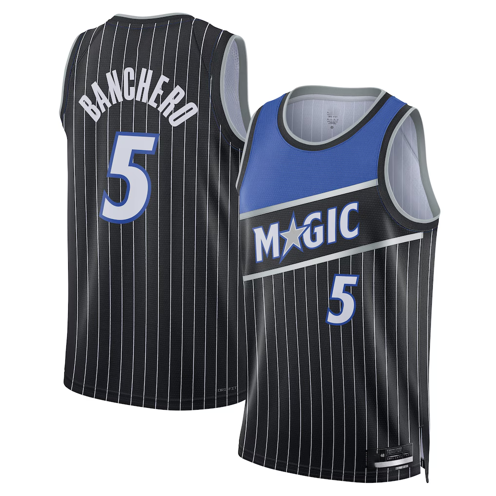tocy O.Magic #5 Paolo Banchero Black Swingman Jerseys - Statement Edition