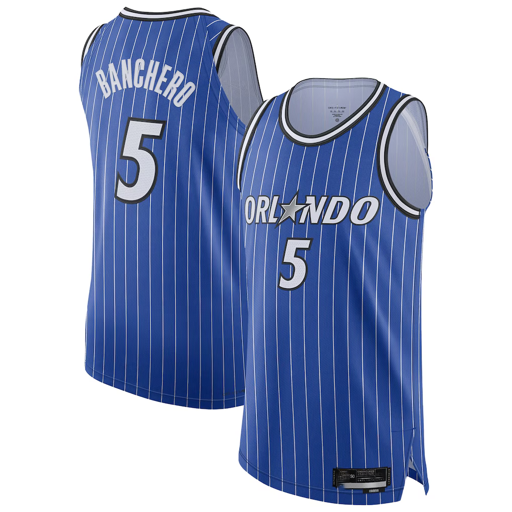 tocy O.Magic #5 Paolo Banchero Blue Authentic Player Jerseys - Icon Edition
