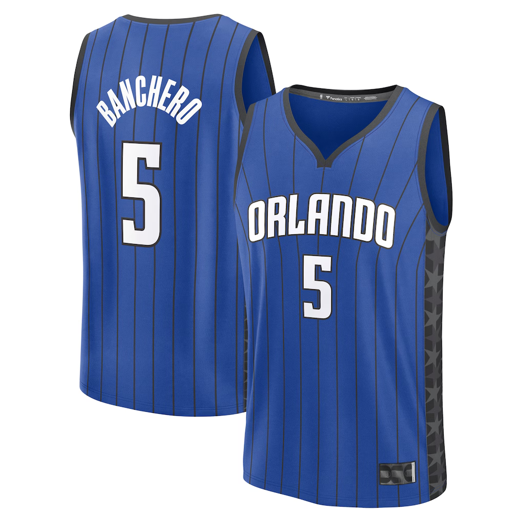 tocy O.Magic #5 Paolo Banchero  Blue Fast Break Replica Player Jerseys - Statement Edition