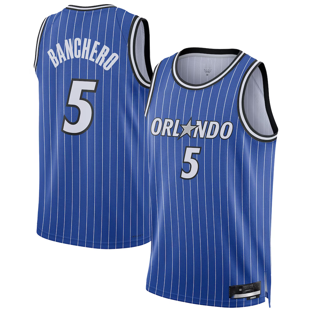 tocy O.Magic #5 Paolo Banchero Blue Swingman Player Jerseys - Icon Edition