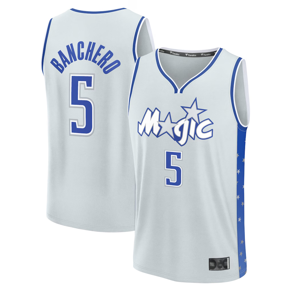 tocy O.Magic #5 Paolo Banchero  Silver 2025-26 City Edition Fast Break Jerseys