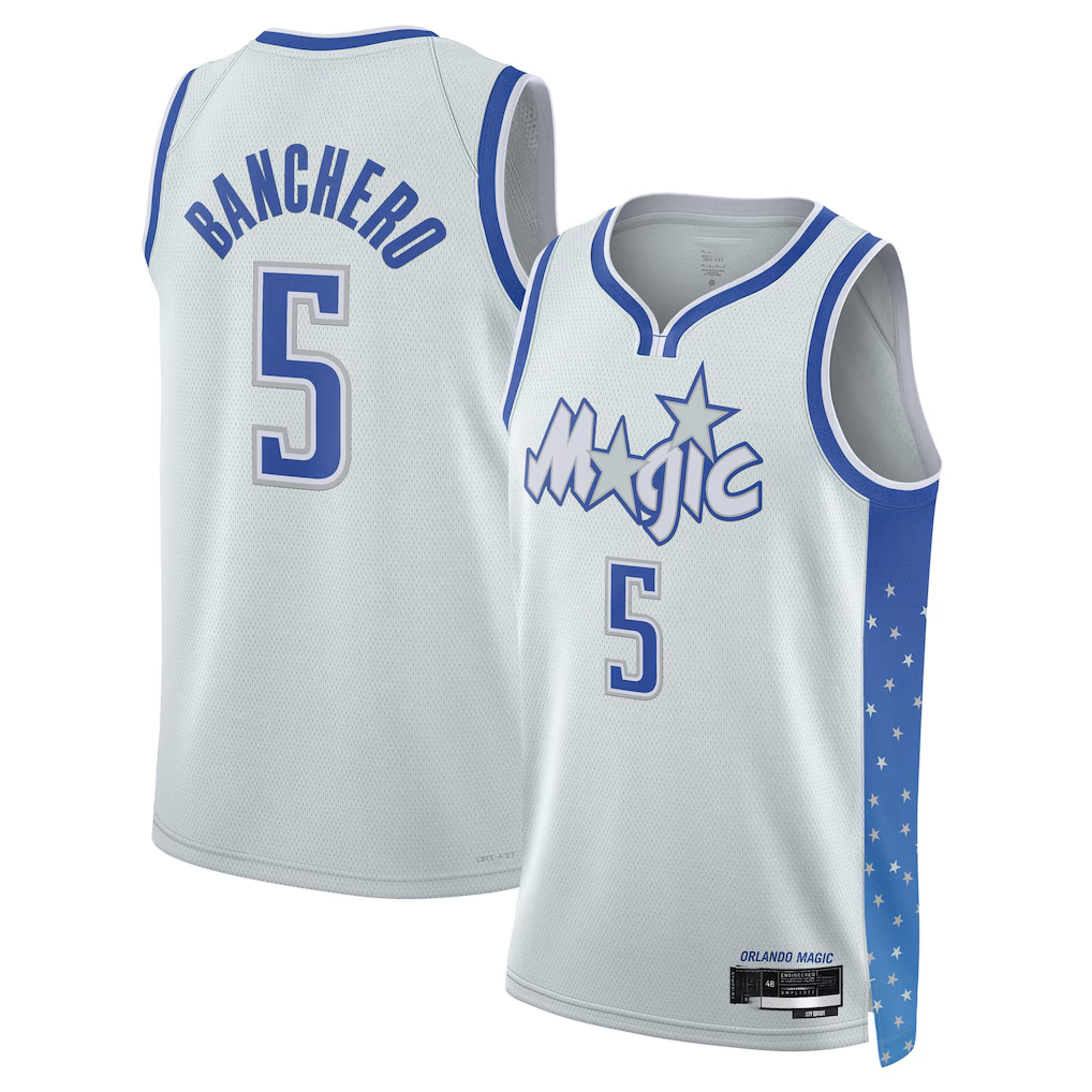 tocy O.Magic #5 Paolo Banchero Silver 2025-26 Swingman Jerseys - City Edition