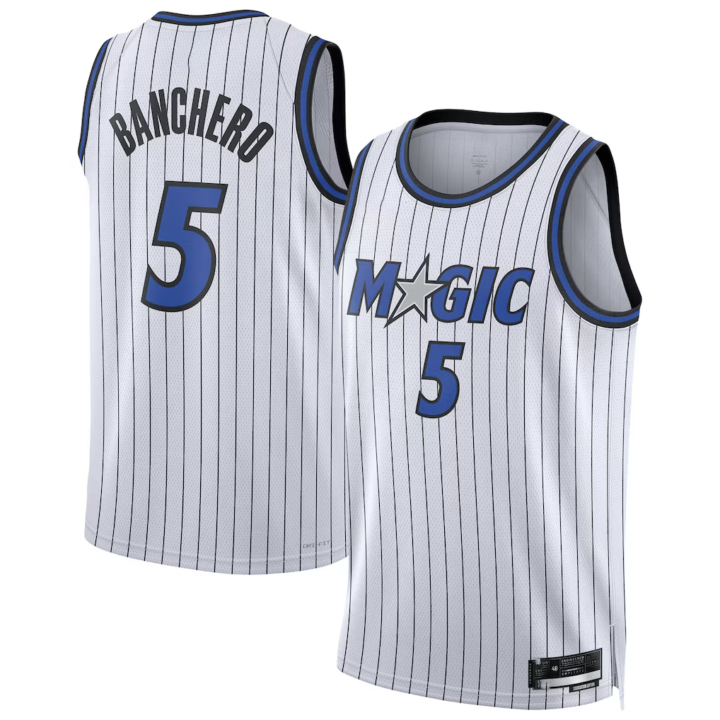tocy O.Magic #5 Paolo Banchero White Swingman Player Jerseys - Association Edition